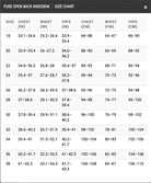 FINIS Fuse Open Back Race Suit Chart