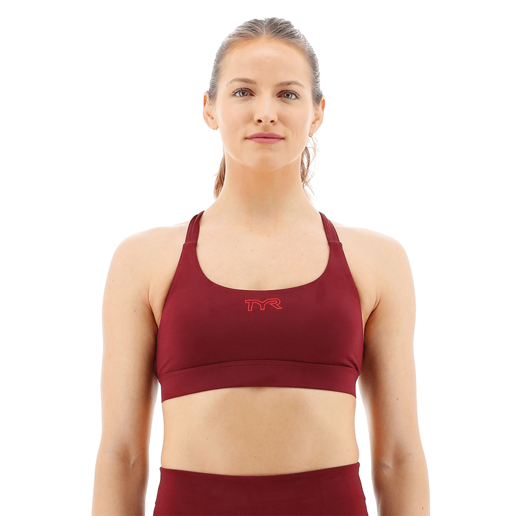 TYR GYM - Womens Windsor Wine Duel Strap Sports Bra - Aqua Shop 