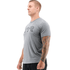 TYR Men's Big Logo Outline Logo Heather Grey/Black T-Shirt - Aqua Shop 