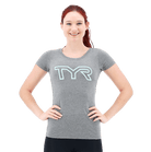 TYR Womens Grey/Mint Big Outline T-Shirt - Aqua Shop 